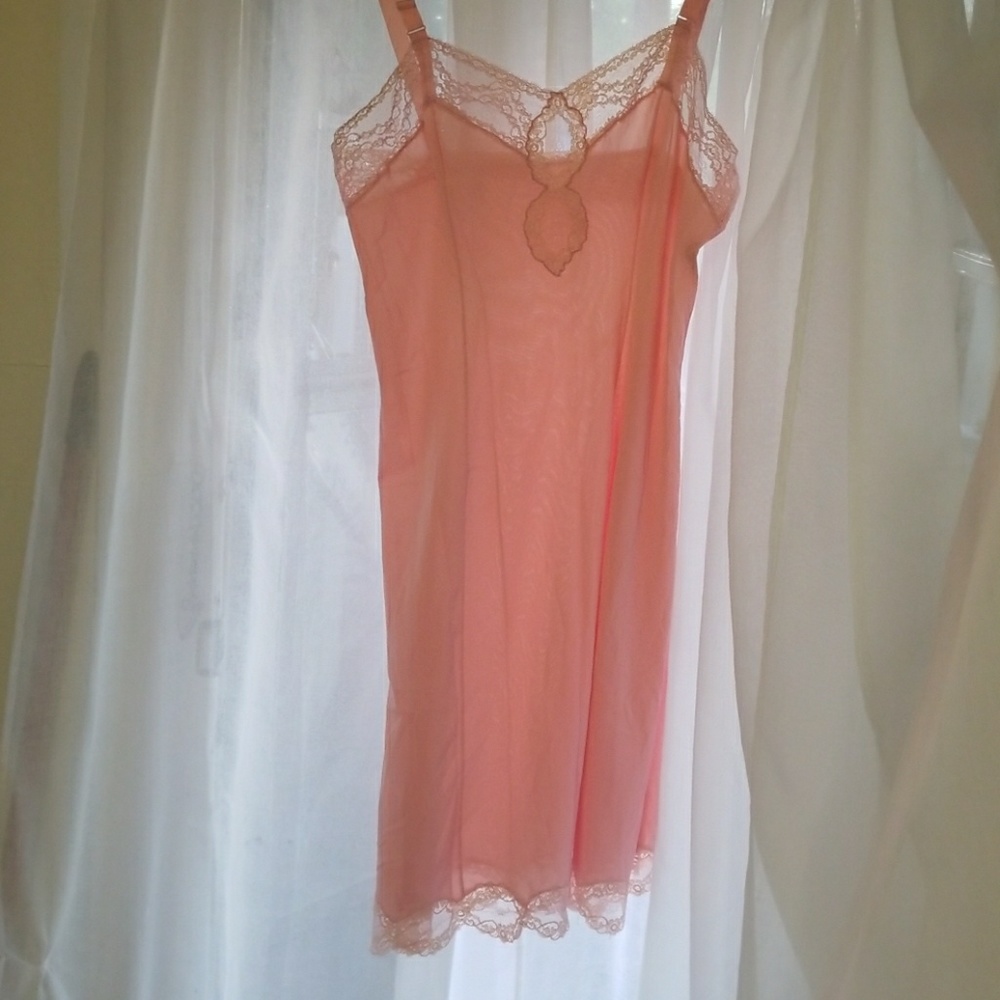 Vintage Silky Slip with Lace - Picture 3 of 8